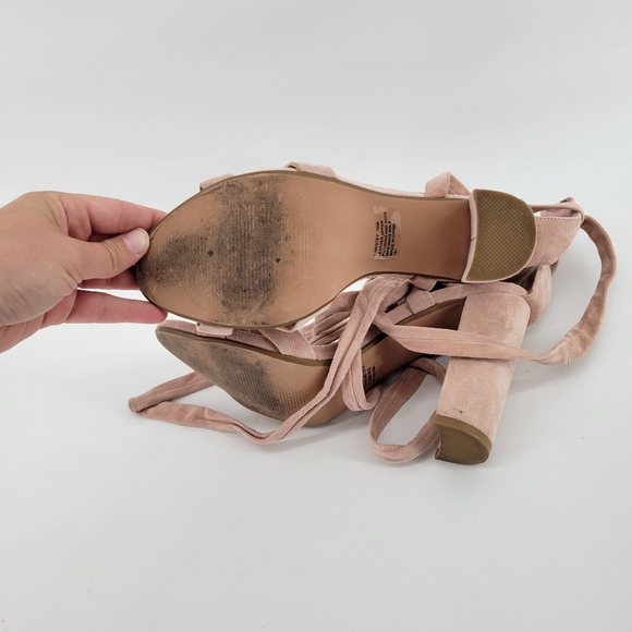 Steve Madden Christey light pink suede lacw up heels size 10 - Picture 6 of 6